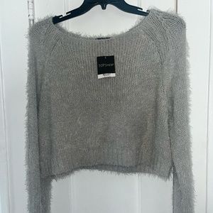 Top Shop Grey Woven T- shirt NWT